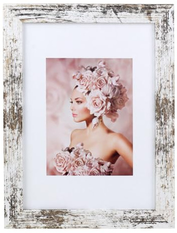 IDEAL TREND 3er Pack Holz Bilderrahmen Foto Plexi Rahmen Acryl Collage Wanddeko Poster S215: Farbe: Shabby-Weiß | Format: 21x29,7 A4