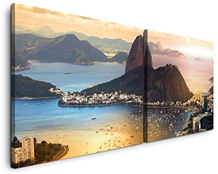 Paul Sinus Art Rio De Janeiro Wandbild in verschiedenen Größen Wähle Deine Größe 2x50x60cm
