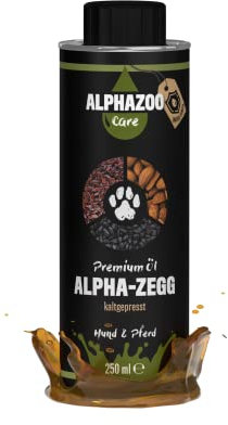 alphazoo Alpha-Zegg Anti-Zecken-Futteröl für Hunde – Natürliches Zeckenabwehr-Öl mit Schwarzkümmel zur Stärkung der Abwehrkräfte – 250 ml Premium Ergänzungsfuttermittel