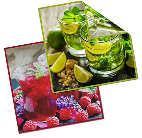 Brillenputztücher mit Motivdruck in verschiedenen Kombinationen (Fruits, 2er Pack 20 x 20 cm)