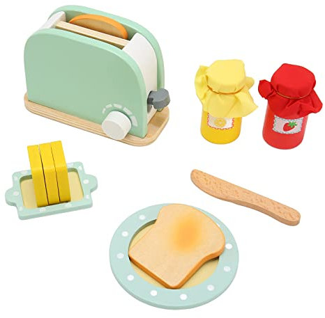 Giocattolo Realistico per la Colazione, Coordinazione Occhio-mano in Legno Massello Durevole Tostapane per Bambini I Bambini Fanno Finta di Giocare a Giocattoli da Cucina