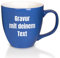 Mahlwerck XXL Jumbotasse, Große Porzellan-Kaffeetasse mit hoch-glänzender Oberfläche, 450ml, Pacific Blue, 3 Zeilen graviert, Links vom Henkel