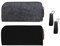 2 stück Filzstiftbeutel mit 2 Filz-Schlüsselanhänger, multifunktionale Aufbewahrungstasche für Schreibwaren, Federmäppchen mit Reißverschluss, Portable Handheld stiftbeutel (dunkelgrau, schwarz)