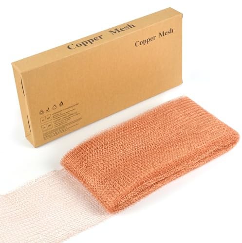 Kupfernetz 12,5 cm * 10 m, 100% reines Kupfernetz für Destillation, gestrickte Kupfernetzrolle, zweilagiger Kupferstoff-Wollfüller für Garten und Haus. (10 m)