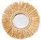 zalati Miroir mural à suspendre avec corde paille marocaine perles en bois acrylique ornement pour la maison, la chambre, les entrées