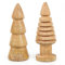 Logbuch-Verlag Lot de 2 arbres de Noël en bois naturel - Décoration de table - 15 cm - Tourné
