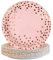 BOKFJBP 50 platos de papel rosa, 18 cm, diseño de lunares rosas, decoración de cumpleaños, vajilla para niños, niñas, mujeres, graduación, boda, aniversario, pícnics