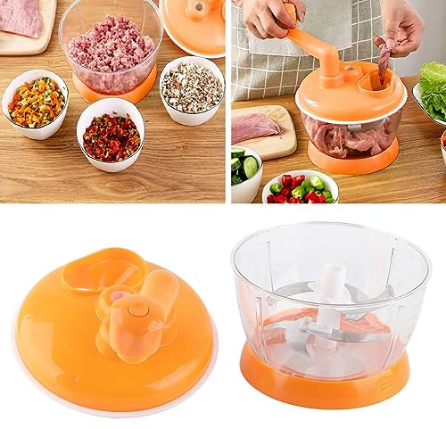 Picadora Manual, Licuadora Manual, Picadora de Verduras Manual, Picadora de Verduras Pequeña Portátil de Acero Inoxidable de Grado Alimenticio, para Cocina y restaurante. (6