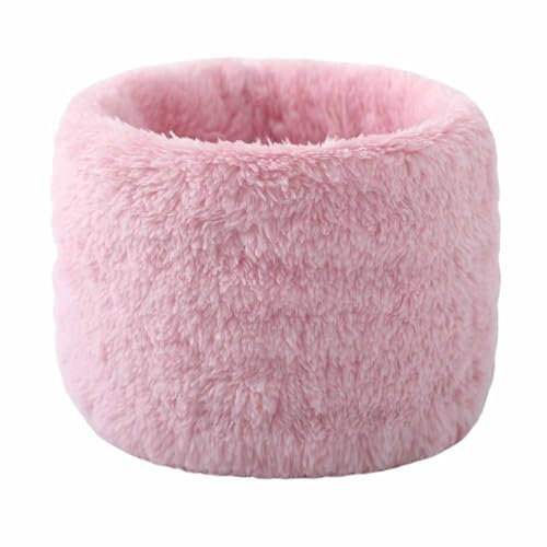 SHTGOI Plüsch Schlauchschal Dick Winterschal mit Fleece Unisex Nackenwärmer Breite Gehörschutz Halsschlauch Flauschig Loop Schal Rundschal für Männer und Frauen im Winter zu verhindern Rosa