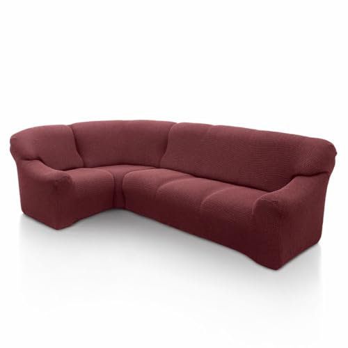 SOFASKINS super elastischer ecksofa überzug, waschbar, hochwertig, atmungsaktiv, bequem und langlebig, Sofa überzug, Einfach anzubringen, Maße (340-540 cm), Farbe Dunkle Fuxie
