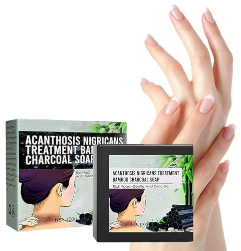 Bamboo Charcoal Soap Schwarze Seife mit Aktivkohle, Naturseife Aktivkohle Seife Gegen Pickel Aktivkohle Schwarze Seife Festes Duschgel Aufhellung von Melaninausfällungen in Achselhöhlen und Gelenken