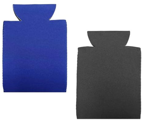 Tabanzhe 2Pcs Beer Cooler - Soft Neoprene Can Coolers for Soda Cans Beer Cans Beer Bottles Portable Insulated Drink Sleeve Recycled Material Cup Covers (Black+Blue)