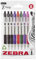 Zebra Pen Z Grip Kugelschreiber, sortiert, mit Taschenclip, einziehbare Kugelschreiber mit sortierter Tinte, zuverlässig, sortiert, Multipack für den täglichen Gebrauch, Design, 8 Stück