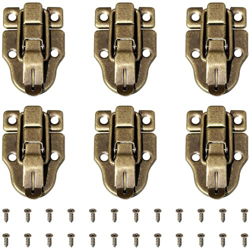 6 PCS Antique Bronze Box Buckle Lock,Toggle Catch Latch Clasp