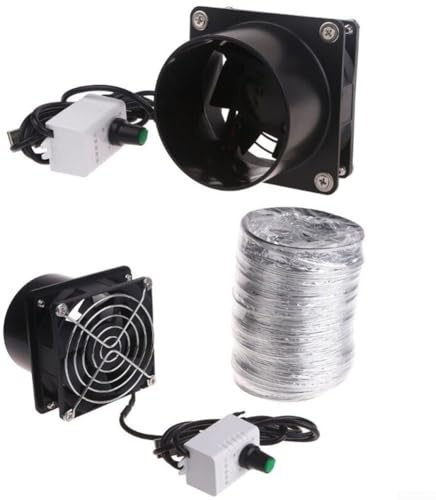 Getdoublerich Ventilator, mit Saug- und Kunststoffk für effektive Rauch- und Absaugung, USB-Ventilator (Ventilator plus 1 m Rohr)
