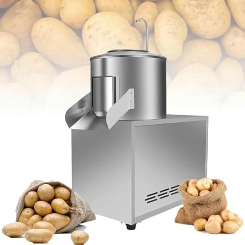 HEIMAI Peladora De Patatas Eléctrica Comercial De 1100 W, Peladora De Patatas Eléctrica Para Cocina Y Uso Comercial, Lavadora Peladora De Patatas Automática, Para Pelar Patatas Dulces De Taro