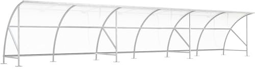 kaiserkraft | Fahrradüberdachung | aus Polycarbonat | BxT 12350 x 2100 mm | Silber