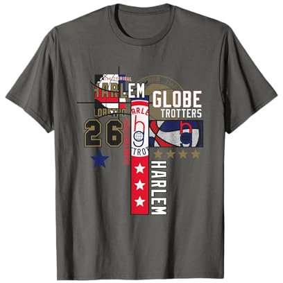 Trickshot Masters Basketballfan mit Harlem Globetrotters-Logo T-Shirt