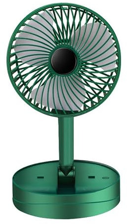 Mini ventilador batería recargable silenciosa base mesa portátil ventilador 3 velocidades ajustable posiciones cerrables para el hogar oficina escritorio viaje camping playa caravana (verde)