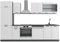 Vicco Küchenzeile R-Line, Weiß Landhaus/Anthrazit, 300 cm, AP Anthrazit
