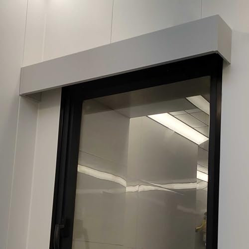 Vorhangschiene Fenstervorhangschiene und Kastenvolant, Wandvorhangschienenabdeckung für Badezimmer/Tür/Büro, Dekorative Vorhangstangen-Lambris mit Rollen, Kann Zugeschnitten Werden(Gray,23ft (701c