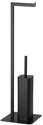 Gedy Felix Columna Toilettenpapierhalter und WC-Bürstenhalter, Mattschwarz