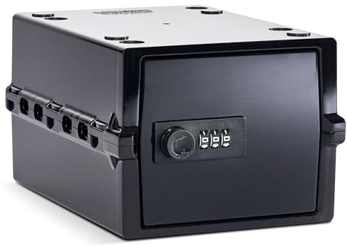 Lockabox Mini™ | Small Lockable Box with Combination Lock (A5-Sized) | Mini Storage Lock Box for Small Medicines, Snacks & Mobile Phones | External Size 22.3 x 15.4 x 12 cm (Jet)