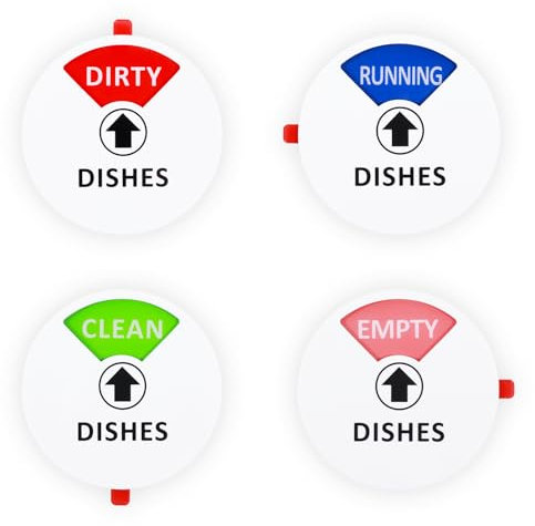 COMNICO Dishwasher Magnet Clean Dirty Sign, 1Pcs Clean Dirty Magnet for Dishwasher with Running and Empty Options with Adhesive Backing No residue 4 Inch Updated Dishwasher Magnet