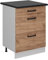 Vicco Küchenunterschrank R-Line, Goldkraft Eiche, 60 cm AP Anthrazit