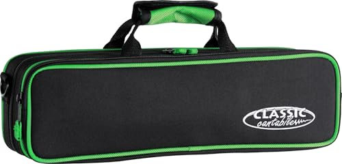 Classic Cantabile Leichtkoffer für Querflöte grün - Gig Bag für alle gängigen Querflöten - Lightcase mit Reiß- und wasserfestem Außengewebe - Softcase mit hochwertiger Thermopolsterung - inkl. Gurt
