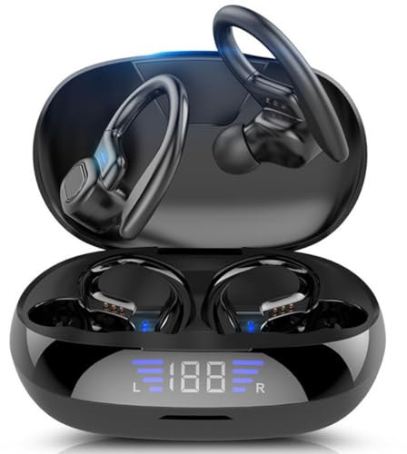 RUOVXWU Cuffie Bluetooth 5.3 Auricolari Bluetooth Sport con ENC Mic Cancellazione Rumore HiFi Stereo in Ear Cuffiette Senza Fili Touch Control IP7 Impermeabili per Sport Palestra Corsa