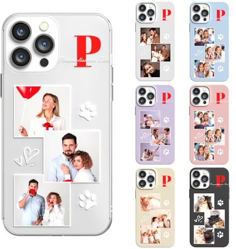 HBRYXJ Personalisiert Handyhülle mit Foto Bild Text für iPhone 15 Pro Max, Handyhülle Selbst Gestalten mit Bild Foto, Individuelle Design Stoßfest TPU Hülle, Custom Case für Familie (Mehrfarbig)