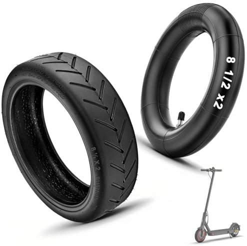 DecacnX E Scooter Reifen 8,5x2 Zoll mit Schlauch Verstärkt, 8 1/2 x2 Reifen E Scooter Verschleißfest & Rutschfest, 50/75-6.1 Reifen und Schlauch Komplettset für Xiaomi Pro 2 M365 Pro 1S Mi3, 1 Set