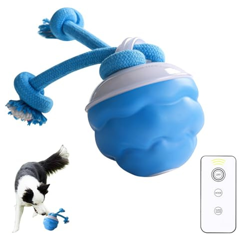Interactive Cat Dog Ball Toys, Smart Chase Pet Toy Balls, 3 Modes (Standby/Slow/Fast), 360° Automatic Rolling Pet Ball with Tail, Boredom Relief, Rechargeable Electric Ball, for Pets Gifts (blue)