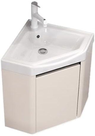 Petit lavabo triangulaire, mini meuble de salle de bain d'angle, noyau en aluminium alvéolé, structure résistante à l'humidité et à la pression, convient aux hôtels, maisons, appartements.