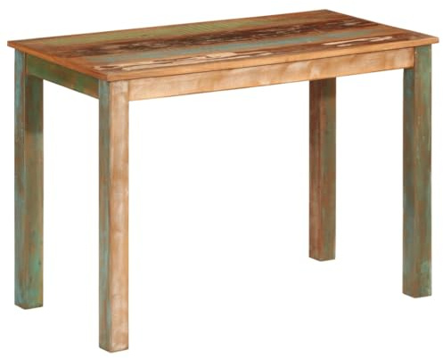 Teenpull Esstisch 110x55x76 cm, Massives Altholz, recyceltes Holz, Vintage-Stil, robuster Esszimmertisch für Küche und Esszimmer, einzigartige Holzfarben