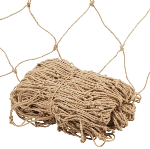 SYUTBOU 2x8m Jute Ranknetz für Pflanzen, Natürliches 4mm Pflanzenstütznetz, Kletterpflanzennetz Erntenetz für Kletterpflanzen, Obstbäume & Gemüsepflanzen