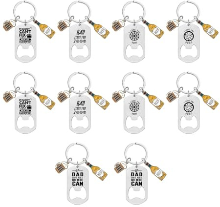 Bosiyrggrl 10pcs Carved Key Chains,Personalized Bottle Openers,Wedding Gifts,Baptism Gifts and Partysouvenirs with Thank You Cards