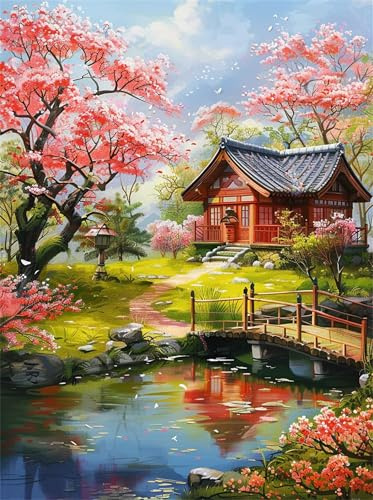 Puzzle für Erwachsene 300 Teile Japanisches Gartenhaus, Puzzle 300 Teile Erwachsene 40x28cm, Pädagogisches Spiel Herausforderung Spielzeug, Puzzles Geschenke