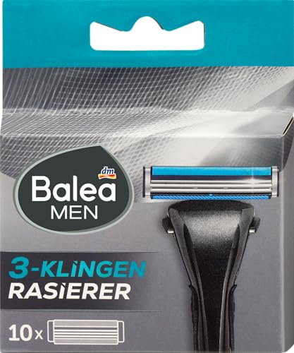 Balea MEN 3-Klingen Rasierer Rasierklingen, 10 Ersatzklingen für Herrenrasierer