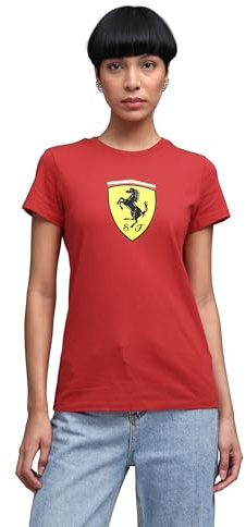PUMA Scuderia Ferrari F1 Damen T-Shirt mit großem Scudetto-Wappenlogo | Kurzärmel mit Rundhalskragen, Teaminspiriertes Design und Branding