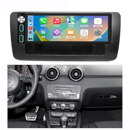 6.9 Zoll HD Auto Radio Autospieler 2+32GB GPS Wireless Bluetooth Navi Navigation Carplay/Android Touchscreen Player Autoradio, Ersatz für Audi Q3 A1 8X 8U 2011-2018, mit MirrorLink/Navi/RDS/FM/AM/SWC