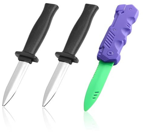 DOVBAN 3 Pezzi Coltello Pugnale a Scomparsa in Plastica,Coltello Finto Divertente per Bambini e Adulti,Accessori per Trucchi Magici,Pesce d'aprile,Stile Classico