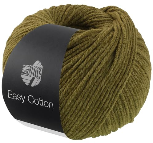LANA GROSSA Easy Cotton | Multifile Baumwollmischung | Handstrickgarn aus 50% Baumwolle & 50% Polyacryl | 50g Wolle zum Stricken & Häkeln | 123m Garn FB 12