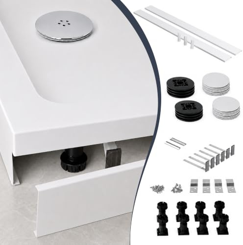 95mm PVC Shower Tray Riser Kit 920X920mm Plinth & Support Legs | Durable PVC riser kit with adjustable legs for square trays, provides easy plumbing access for bathroom renovations