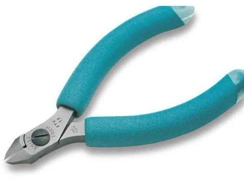 Erem Diagonal Cutting Pliers, 4-1/4, Flush, Tungsten Carbide, ESD-Safe, Cushion Grip Handles 576TX - 1 Each