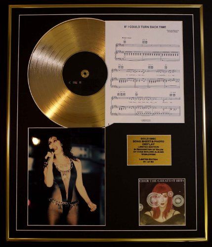 Cher/CD Gold Disc, Song Sheet & Photo Display / Ltd Edition / COA/ALBUM, Greatest HITS/Song Sheet, If I Could Turn Back Time