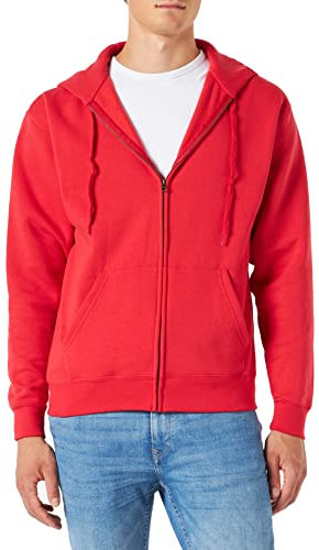 Fruit of the Loom Men's Zip Front Premium Hooded Sweat Jacket, Red, X-Large