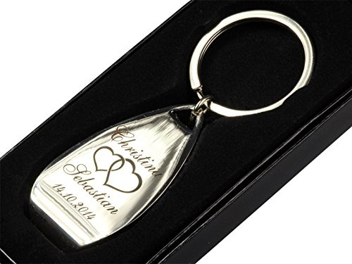 Schlüsselanhänger mit Flaschenöffner und Geschenk-Etui/inklusive Gravur
