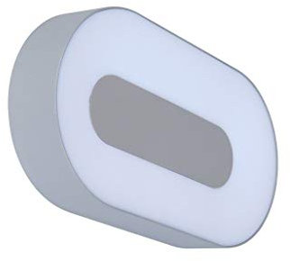 Eco Light Moderne Außenleuchte für Wände oder Decken Ublo IP54, oval, 28,3 x 15,3 cm, silber 3491 L SI